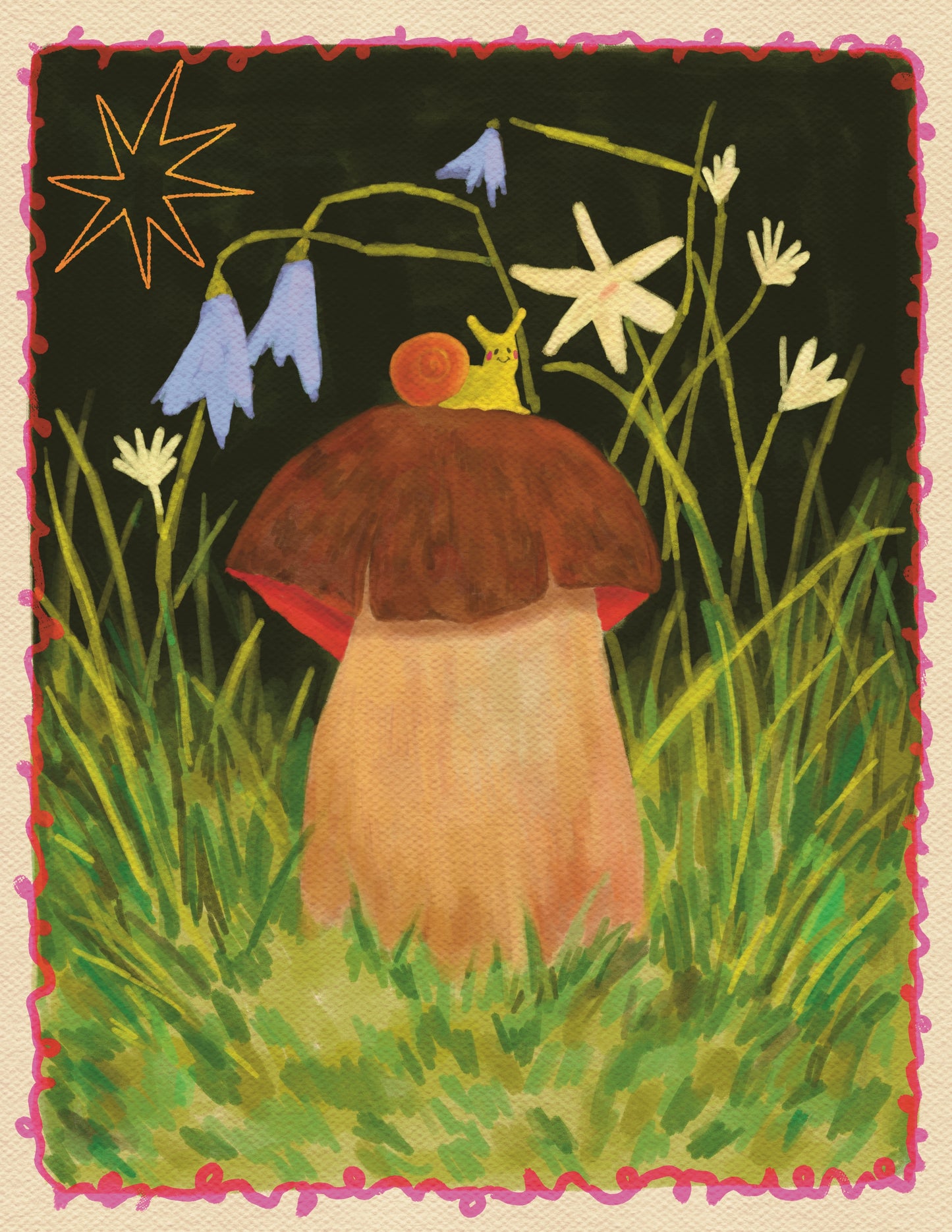 Snail & Mushroom - Print