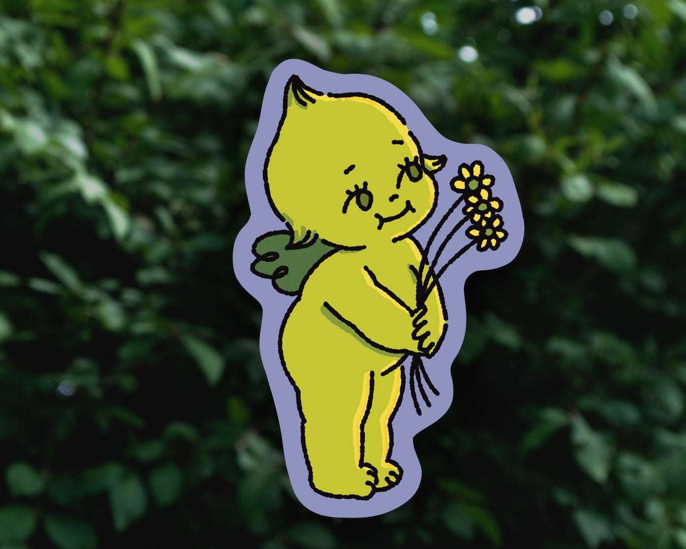 Lemon Baby with Flowers - Vinyl Sticker