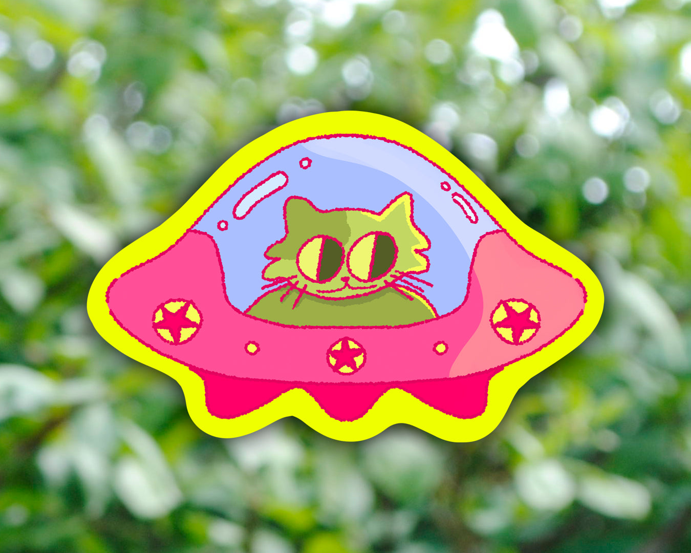 Cat UFO - Vinyl Sticker