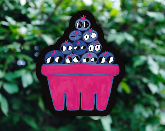 Silly Blueberry Tray - Vinyl Sticker