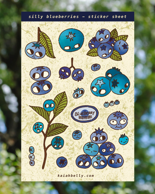 Silly Blueberries - Sticker Sheet