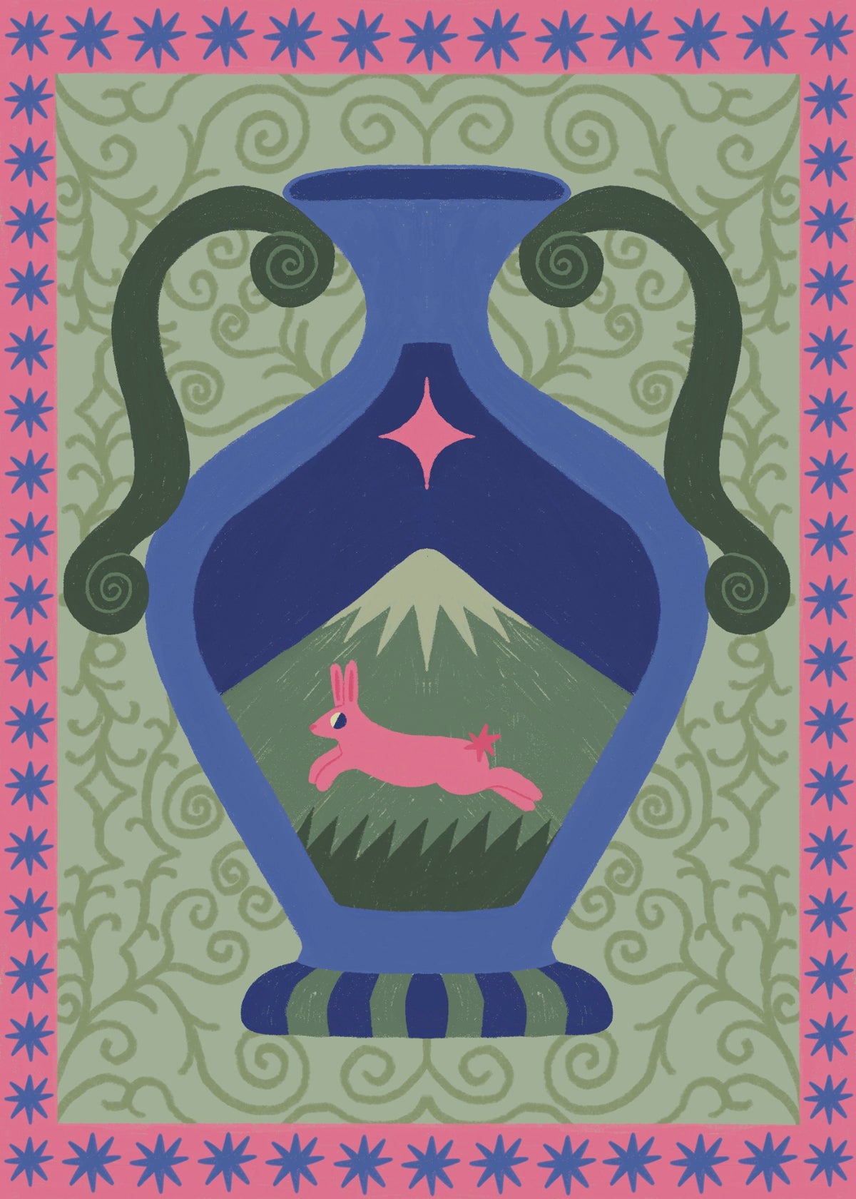 Bunny Vase - Mini Print