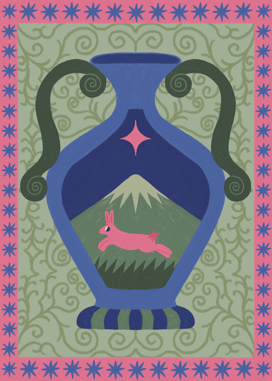 Bunny Vase - Mini Print