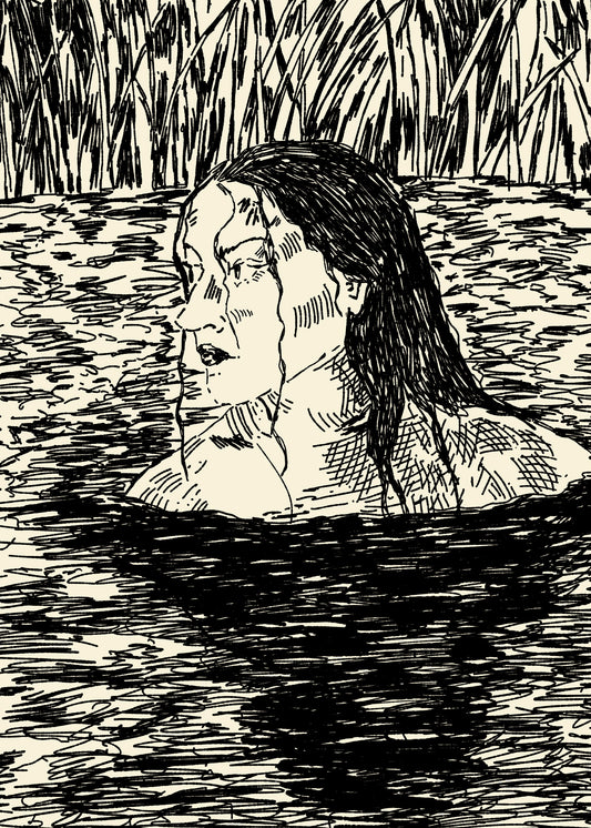 The girl in the swamp - Mini Print