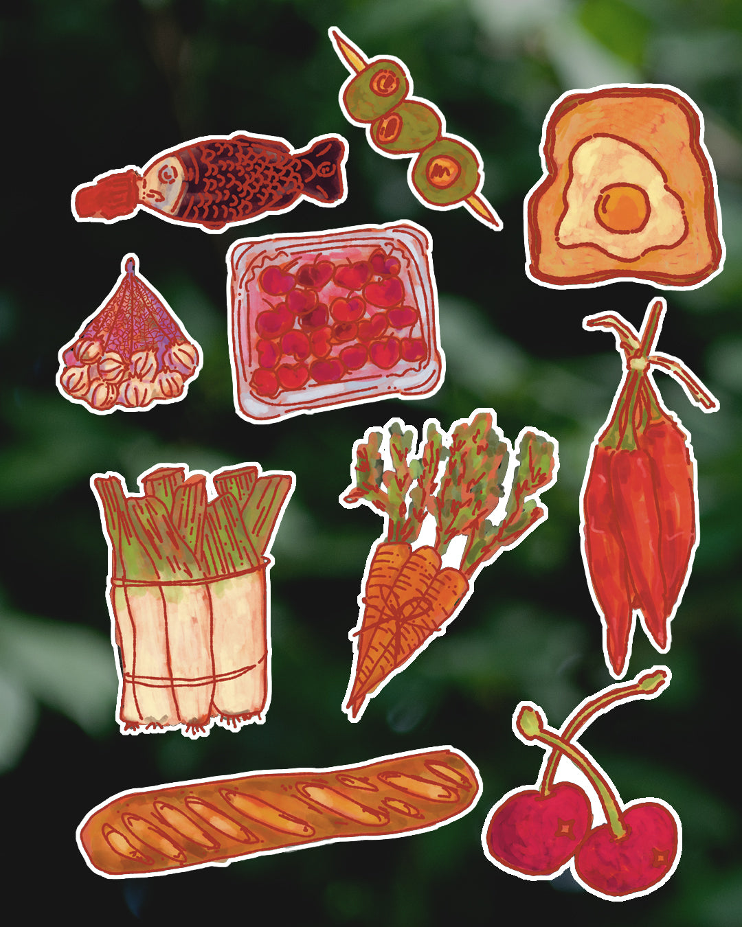 10 food - Mini Stickers