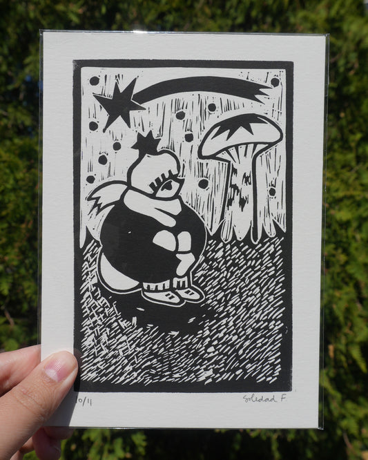 Chill Boy - Linocut Print