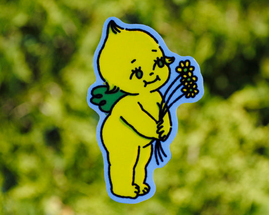 Lemon Baby with Flowers - Vinyl Sticker