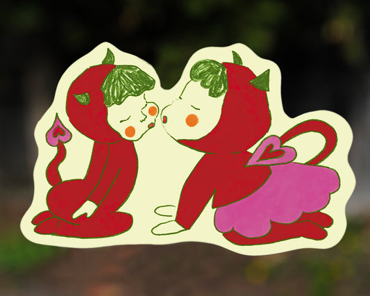 Cute Kiss Devils - Vinyl Sticker