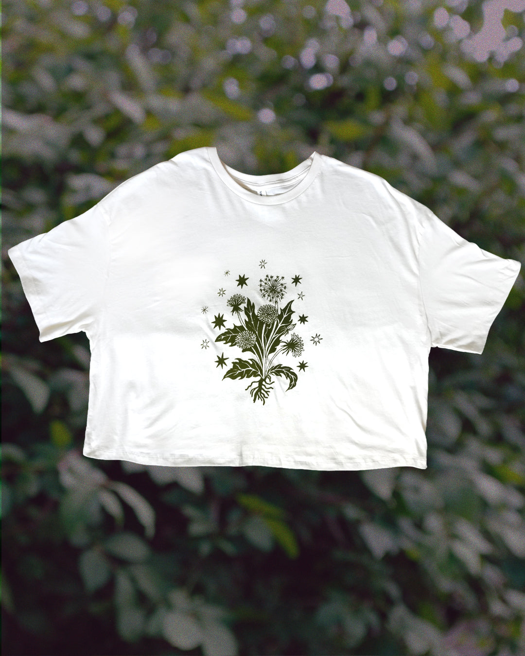 Dandelion - White Jersey Crop Tee