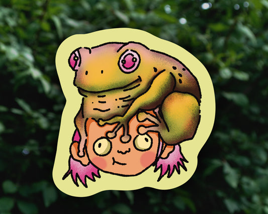 A Frog and a Girl - Vinyl Sticker