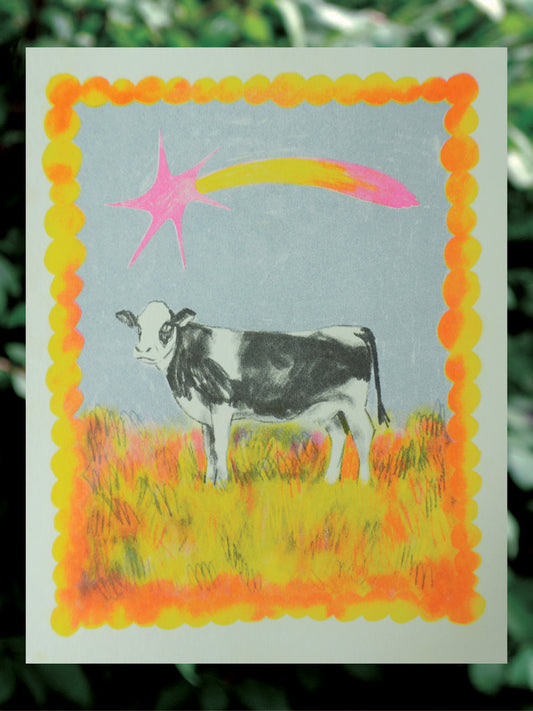 Cow - Riso Print