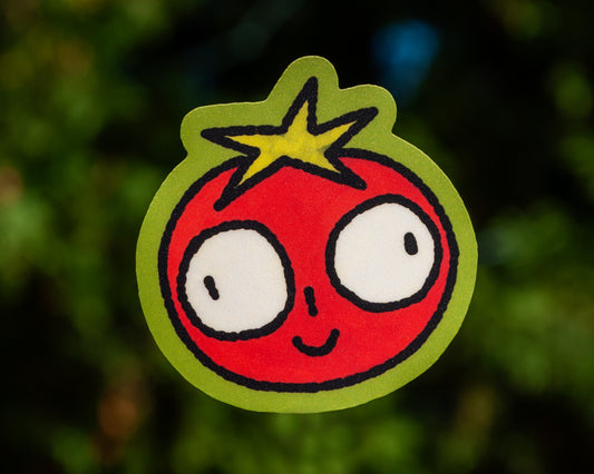 Silly Tomato Face - Vinyl Sticker